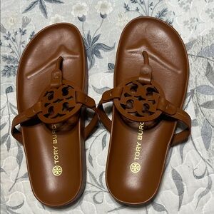Tory Burch Cognac Leather Sandals